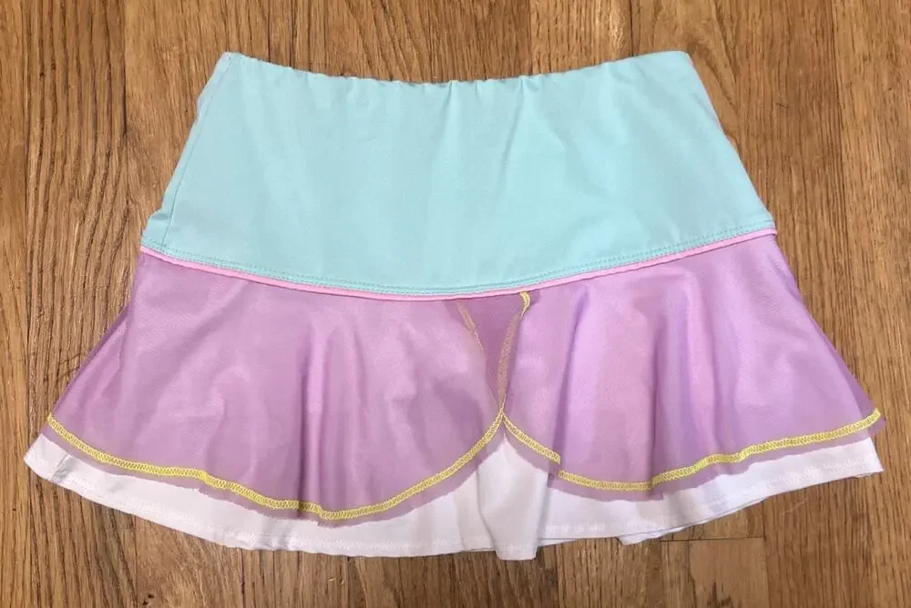 Girls LUCKY IN LOVE Pastel Ruffled / Tiered skirt Skort Size S 7-8 *C7